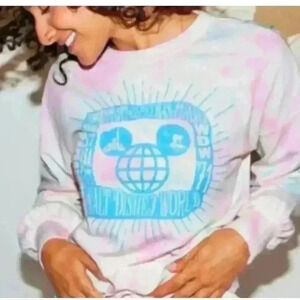 Disney Tomorrowland Mickey Tie Dye Epcot Pullover Sweatshirt Sz 2xl Walt Disney